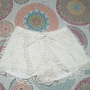 Crochet Cream Shorts